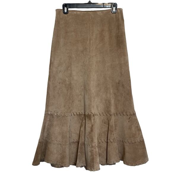 Women's Chico's Suede Leather Maxi Skirt - Picture 1 of 9